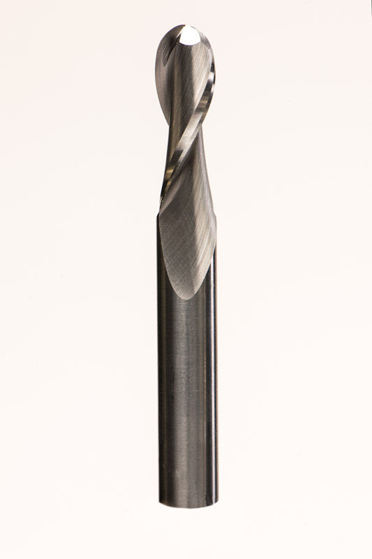 3/8" 2 Flute Ballnose 1-1/8 Cut 3/8" shank 3" Overall Length